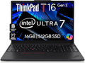 Lenovo ThinkPad T16 Gen 3 Business Laptop 16” FHD+ Display, Intel Ultra 7-155U (Beats i7-1355U), 16GB DDR5 RAM, 512GB SSD, 5MB Webcam, WiFi 6E + BT, RJ-45, HDMI, Win 11 Pro, AI Copilot - Black
