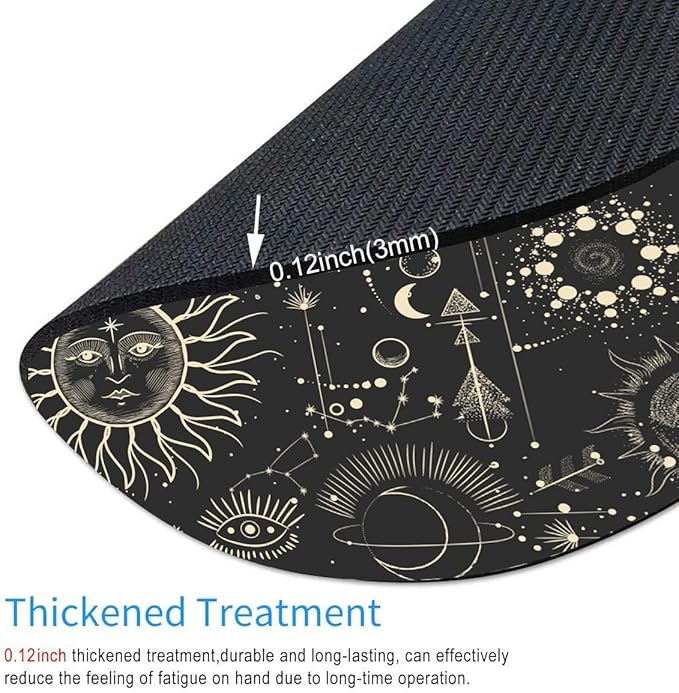 Round Mouse Pad, Celestial Pattern Sun and Moon Mouse Pad, Washable Gaming Mousepads with Lycra Cloth, Non-Slip Rubber Base Computer Small Mouse Pads for Wireless Mouse