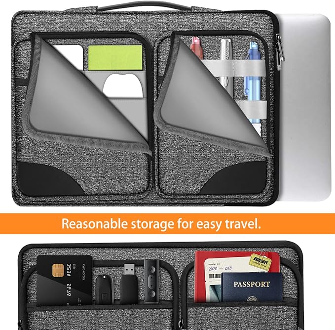 ZINZ Laptop Case 15 15.6 16 inches Sleeve Slim Briefcase Spill-Resistant Handbag for Most Popular 15" 15.6" 16" Notebooks，G01BK02