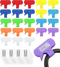 24 Set Smart NFC Cable Labels - 8 Colors Reusable Write-On Wire Labels with Blank NFC Tags Stickers, Programmable Cord Identification Labels for Electronics Cable Management, Oval