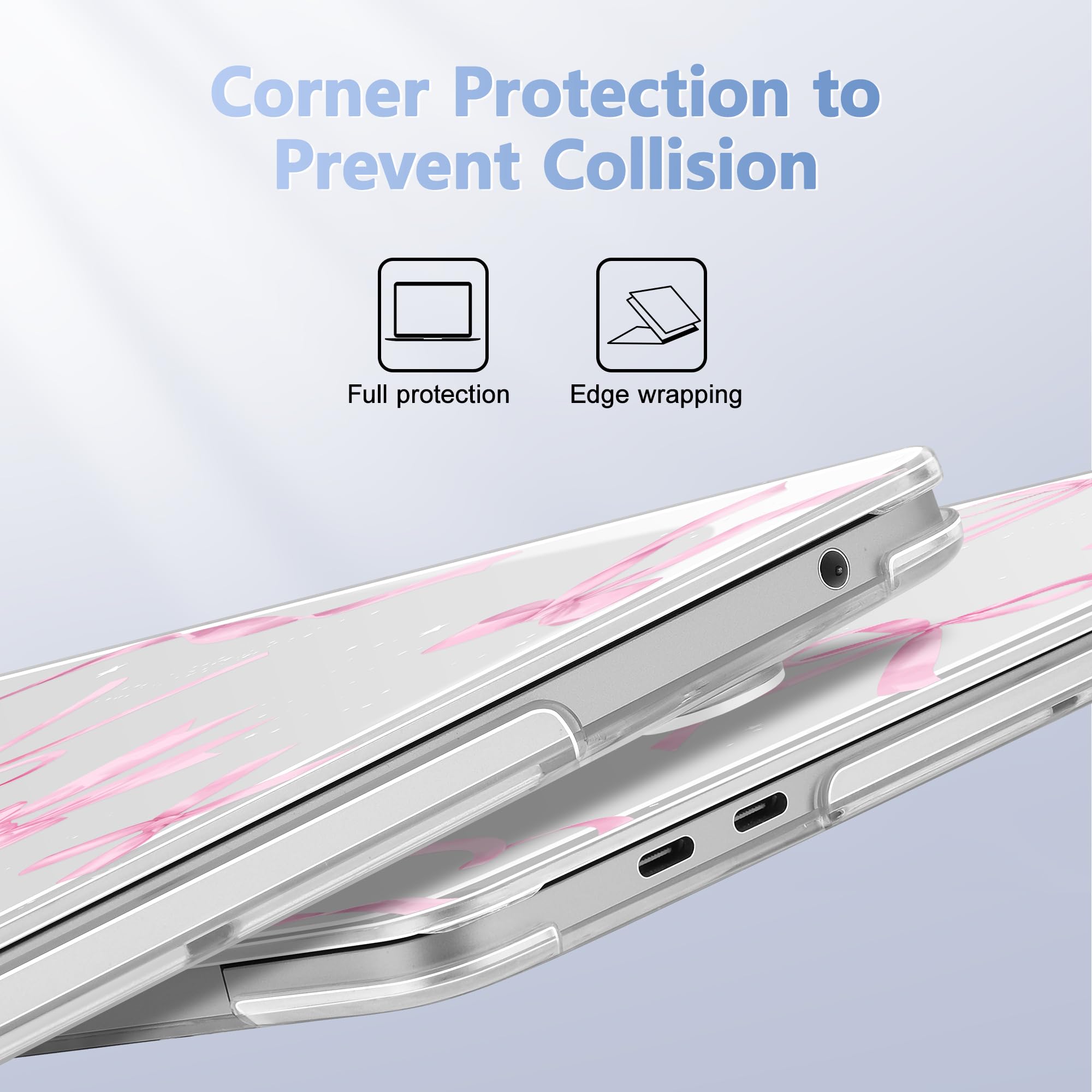 Lepeoac Case for MacBook Pro 13 inch Case M2 2022-2016 A2338 M1 A2251 A2289 A2159 A1989 A1708 A1706, Plastic Hard Shell + Keyboard Cover + Dust Plug, Bowknot