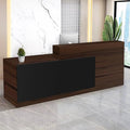 Reception Desk with Counter Modern Checkout Counter with Lockable Drawer Keyboard Tray Receptionist Desk for Office Salon Reception Table H Left 63inch/160cm