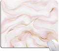 Mouse Pad, Pink Marble with Gold Glitter Wave Mouse Pad Rectangle Custom Designs, Waterproof Anti-Slip Rubber Mousepad Office Accessories Desk Decor Wireless Mouse Pads for Computers Laptop
