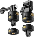 Neewer 6 in 1 Action Camera Mount Kit, Compatible with Hero 13 12 11 Max DJI Osmo Action Insta360, Metal Magnetic Quick Release Mount with 1/4" Thread & Folding Fingers for POV Shots, GP-23