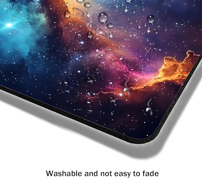 Mouse Pad, Glitter Blue Nebula Galaxy Mouse Pads for Desk, 9.5" x 7.9" Non-Slip Rubber Base Computer Mousepad with Women, Portable Square Design for Wireless Mouse and Pad Laptop Office & Travel