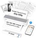 iDPRT MT610 Portable Thermal Printer, Mobile-Travel-Printers, Inkless-Wireless-Small-Printer for Home Use, Office, Vehicles, Bluetooth Printers Supports 8.5" x 11" US Letter & A4 & A5 Size