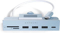 Satechi Clamp Hub USB-C – USB-C Data Port, USB-A 3.0 Data Ports, Micro/SD Card Reader – for Apple Studio Display and 24-inch iMac M1 2021. Not Compatible with 2020 and Earlier iMac Models (Blue)