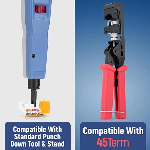 Everest 45° Angled RJ45 Cat6 Keystone Jacks 10-Pack in Yellow - Slim Profile Female RJ45 Connectors - Cat 6 Keystone Jack - Compatible with 45° Angled Speed Termination Tool - 45Term (B0BL3GS7ZY)