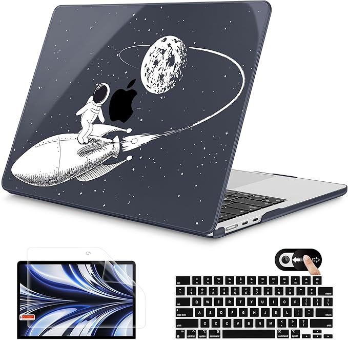 Mektron for 2025 M4 MacBook Air 13.6 Inch A3240 Case Fits 2023 A2681 M2 2024 A3113 M3 Chip with Liquid Retina Display Touch ID, Printed Plastic Hard Shell Cover for MacBook Air 13.6", Astronaut