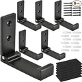 Folding Coat Hooks, Foldable Wall Hooks for Hanging Aluminum Alloy Cloth Hanger Coat Hanger Headphones Holder Headset Wall Hanger Hook- Pack of 6 (Black)