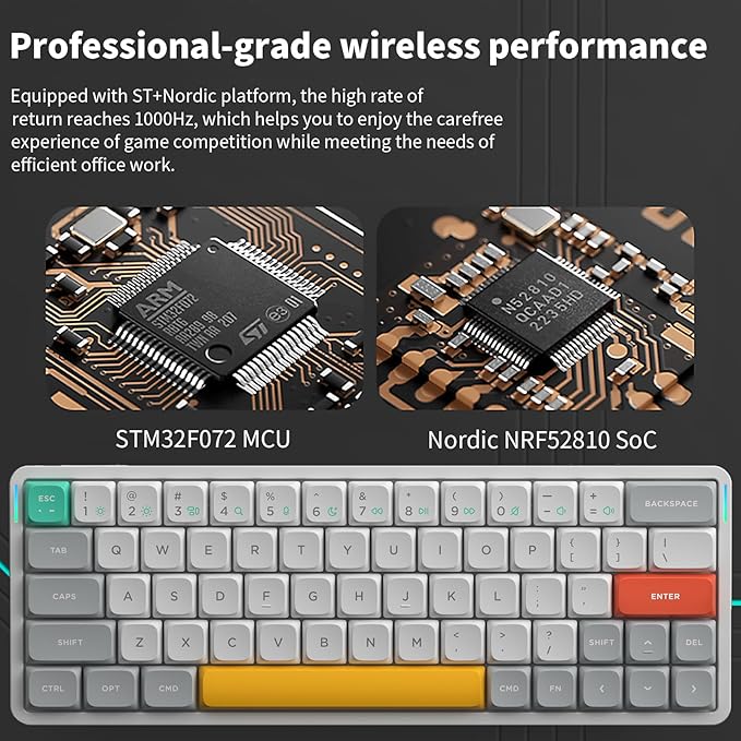 nuphy Air60 V2 Portable Wireless Keyboard 60% Low Profile Mechanical Keyboard Support QMK/VIA Compatible with windows/mac OS/Linux Supports Bluetooth 5.1/2.4GHz/wired (USB-C) White-Gateron Aloe Switch