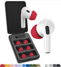 Foam Masters Ultra-Premium Memory Foam Ear Tips for AirPods Pro 1st & 2nd Gen | 3 Pairs | Black Magic Ver 6.0 | Secure | Comfort | Better Noise Cancel | Replacement Buds – Red, Large