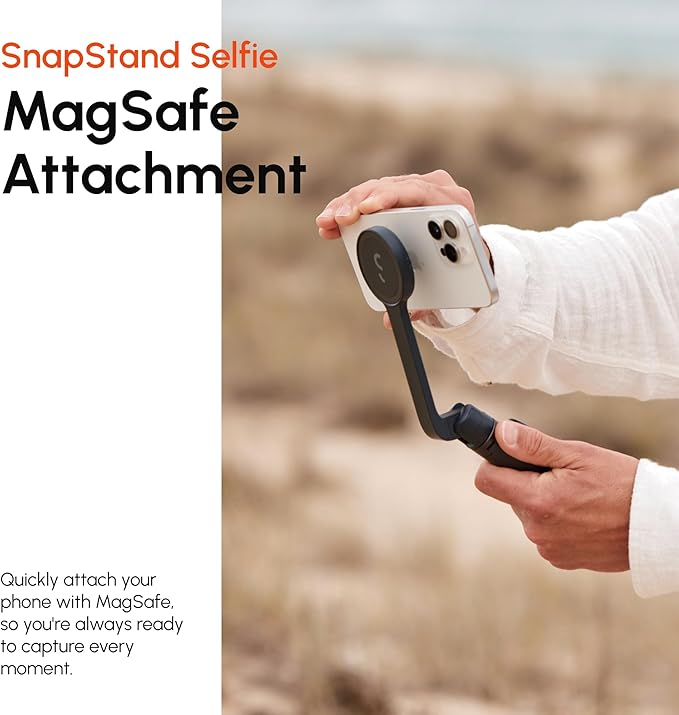 ShiftCam SnapStand Selfie – Magnetic Selfie Stick & Tripod – Compact, Foldable & Extendable with Tilt Head and Magnetic Bluetooth Remote (Midnight, SnapStand Selfie)