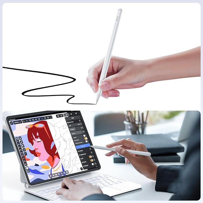 Keyboard Case with Stylus Pen for ipad Air 11-inch (M3 2025,M2 2024)iPad Pro11 in(1st/2nd/3rd/4th Generation) Magic-Style Magnetic Keyboard Case,Multi-Touch Trackpad 10.9” iPad Air 4th/5th Gen.(white)