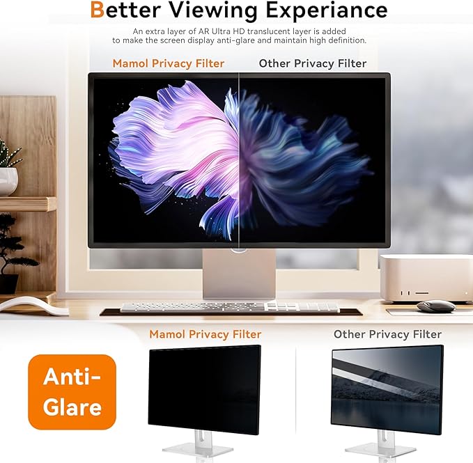 [2 Pack] 28 Inch Computer Privacy Screen for 16:9 Aspect Ratio Widescreen Monitor, Eye Protection Anti Glare Blue Light Computer Monitor Privacy Filter, Removable Anti-Scratch 28in Protector Film