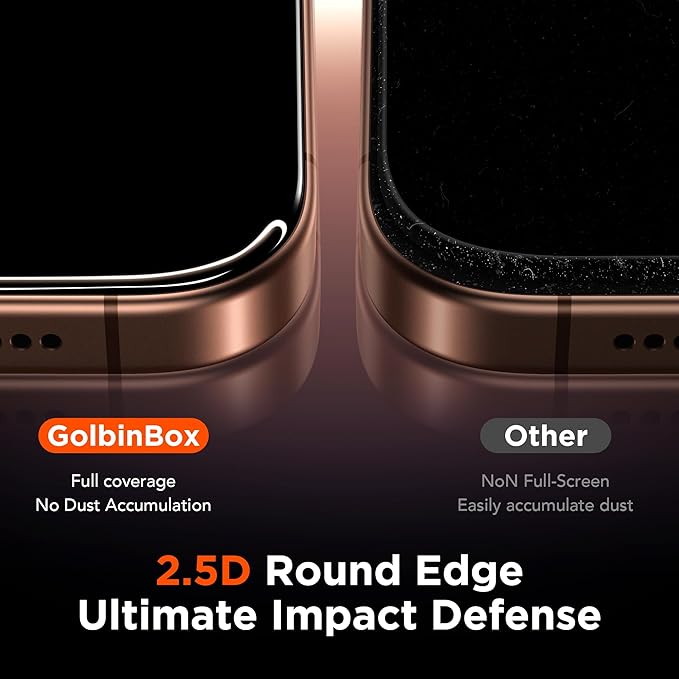 GolbinBox 3-Pack Privacy Screen Protector for iPhone 15/16 6.1 Inch,Military-Grade Shatterproof Anti-Spy HD Tempered Glass with Installation Tray,Dust and Bubble Free,9H Hardness,Anti - Fingerprint
