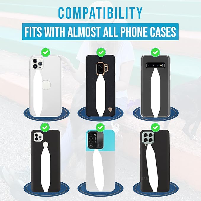 Phone Grip Strap - Reversible Finger Holder for Phone Back, Customizable Anti-Slip Design, Wireless Charging Compatible Detachable Holder for iPhone - Psychedelic Turtle
