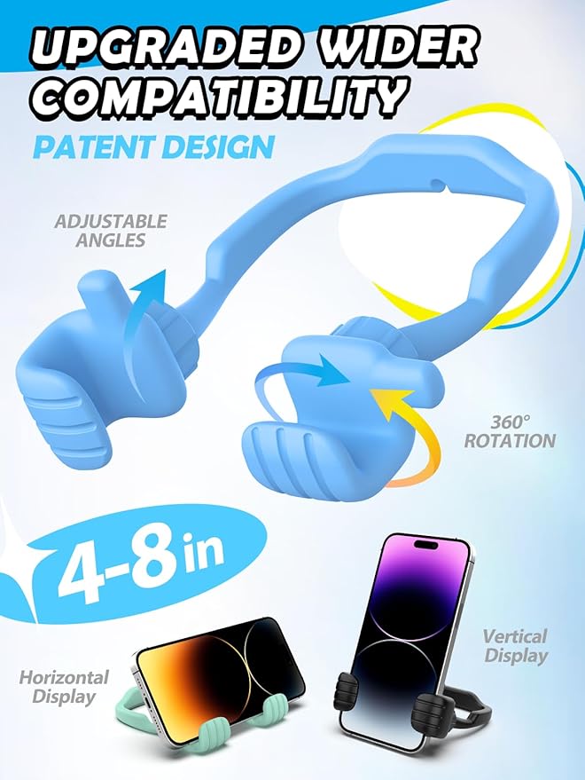 Cell Phone Holder Thumbs Up Lazy Phone Stand for Desk: 3 Pack Back to School Supplies Gifts for Teen Boys Him Kids Men 2025 Birthday Funny Cool Gadgets Ideas Gifts for Christmas Stocking Stuffers