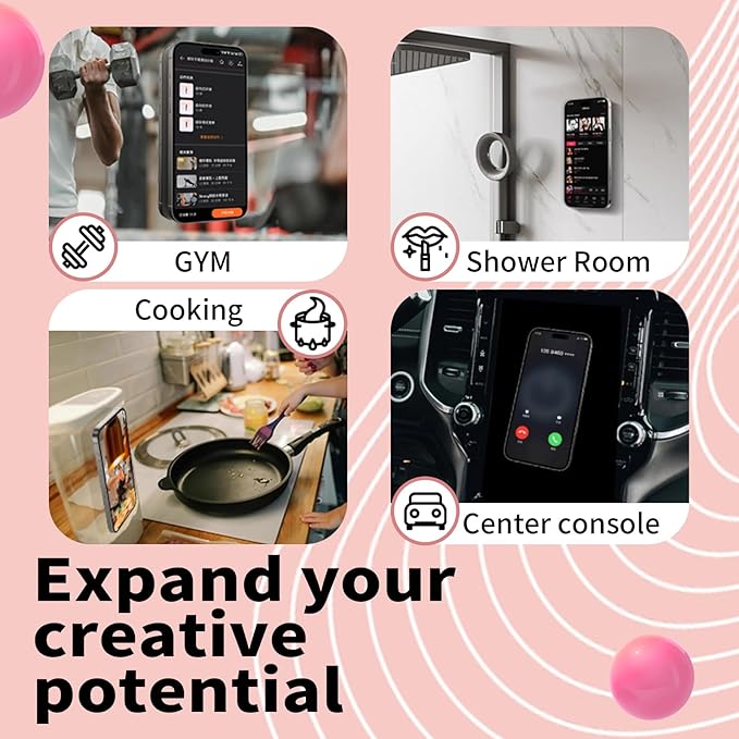 Double Sided Octo Buddy Suction Cup Phone Mount - Silicone Sticky Phone Grip with Higher Suction Power for Effortless Hands-Free Selfies & Videos, Octo Buddies Suction Phone case Suction Grip（pink）