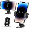 UBeesize Cell Phone Tripod Mount with Wireless Remote, Selfie Stick Monopod Head and Tripod Adapter Stand Holder Compatible with Phone Android and All Phones White