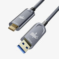 Fiber Optic USB A to USB C Cable(33ft),High Speed 10Gbps USB 3.2 Gen2 Active Optical Cable for VR, Webcam, Laptop,Camera,Projector etc,Grey