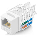 Everest 45° Angled RJ45 Cat6A Keystone Jacks 50-Pack in White - Slim Profile Female RJ45 Connectors - Cat 6A Keystone Jack - Compatible with 45° Angled Speed Termination Tool - 45Term (B0BL3GS7ZY)