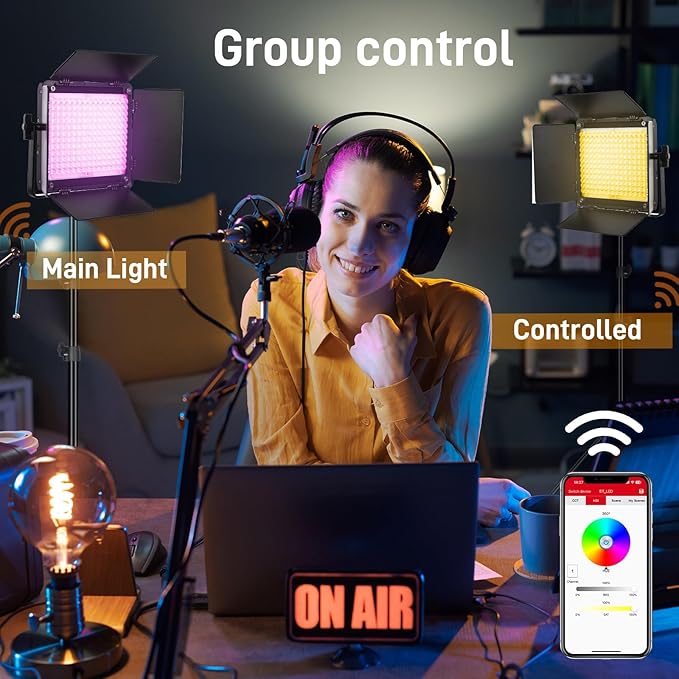 GVM 800D RGB LED Video Light, 2026 Upgraded Panel Light with Optical Lens & 6X Brighter (19500 Lux/0.5m), 3200K-5600K Bi-Color, 20 Scene Modes & CRI97+, Studio Lights, Photography Lighting, 3-Packs