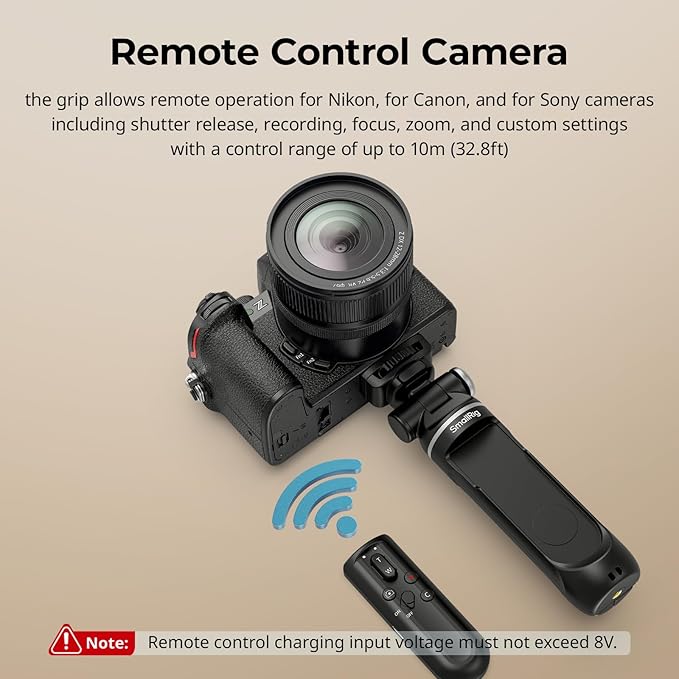 SmallRig SR-RG2 Multifunctional Wireless Shooting Grip, Adjustable Selfie Stick, Remote Control Camera, Compatible with Some Cameras for Nikon/for Canon/for Sony, for Vlogging, Live Streaming-4551
