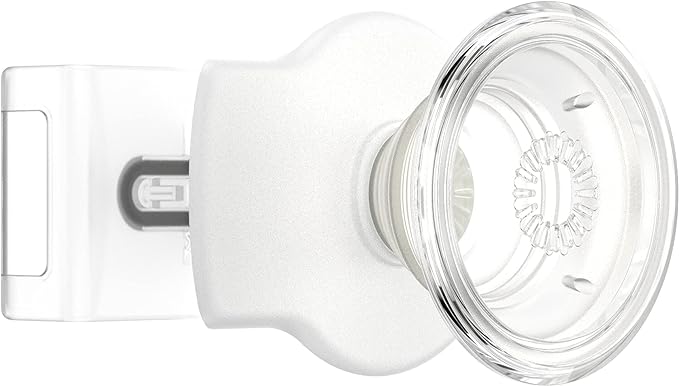 PopSockets Phone Grip Slide for Phones and Cases, Sliding Phone Grip with Expanding Kickstand - Clear on White