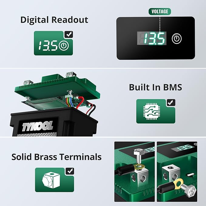 YTX7L-BS-STD 2X Cranking Amps,180CCA,Lithium Iron Phosphate Motorcycle Battery,Digital Readout,Comptitable for Honda,Suzuki Motorycle, Kawasaki ATV,Piaggio Scooter,Predator 3500 Generator battery