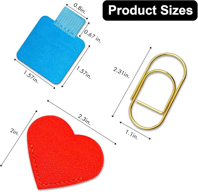 Pen Loop Holder for Notebook 14 Colors Self-Adhesive Stick On Pen Holder with Extra 2 Pens Clips 2 Leather Bookmarks As COMBO for Planner Journal Tablet Clipboards Calendars Bible Campus School Office