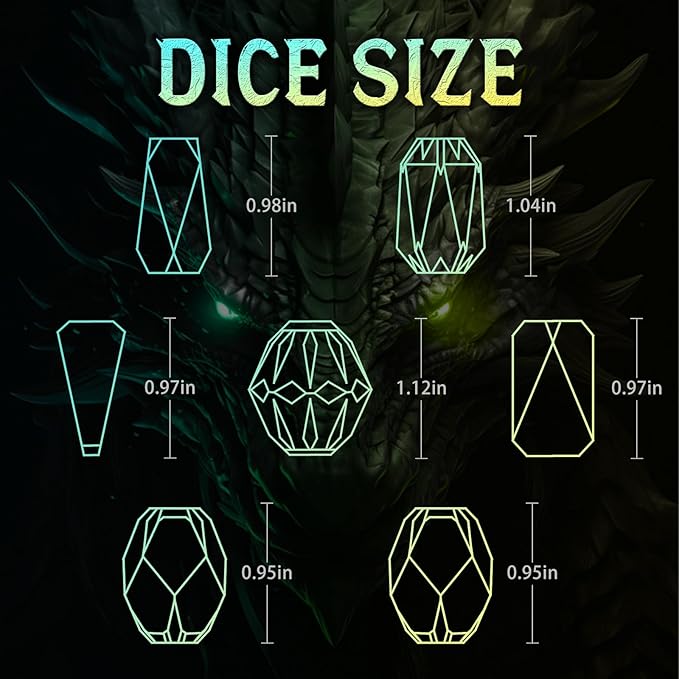 Metal DND Dice Set, Dungeons and Dragons DND Dice of 7 RPG Dice Set Metal Unique Cool Polyhedral D and D Dice with Cardboard Box for Role Playing Games TTRPG Gifts (Blue Yellow)