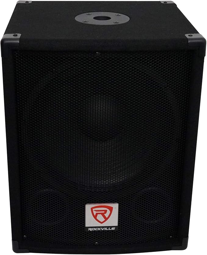 Rockville SBG1124 12" 600W Passive 4-Ohm Pro DJ Subwoofer, MDF Cabinet, Pole Mount, Deep Bass, for DJs and Small Venues