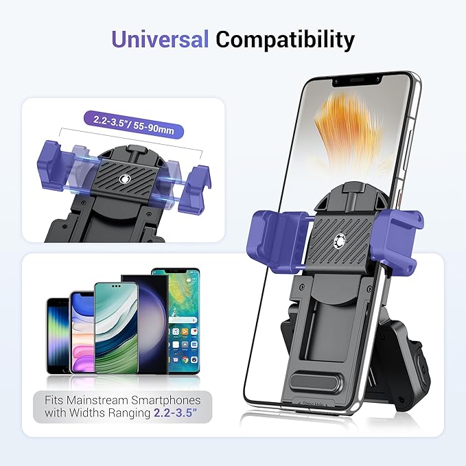 KIWIFOTOS Phone Camera Grip Smartphone Tripod Mount Handle Holder with Wireless Remote & 1/4"-20 Tripod Adapter for iPhone 16 15 14 Pro Max S23 S22 Selfie Vlog Video Shooting