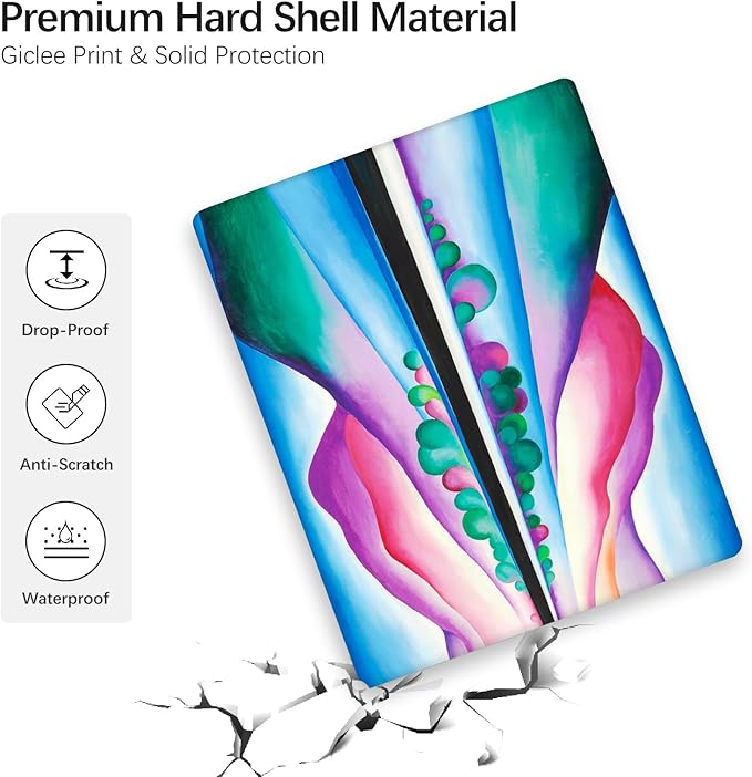 Berkin Arts for MacBook Pro 14 inch Cover A3401 A3185 A3112 A2992 A2918 A2779 A2442 with M4-M1Chip(2021-2024 Release) Keyboard & Screen Cover Abstract Landscape (Lake George Reflection by O'Keeffe)