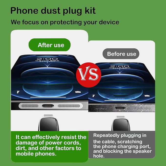USB C Dust Plug, Type-C Port Cover for iPhone17/ iPhone16/15 Series Charger Port & Speaker Dust Cover, 8-Pack Soft Silicone Anti-Dust Plug Covers Set