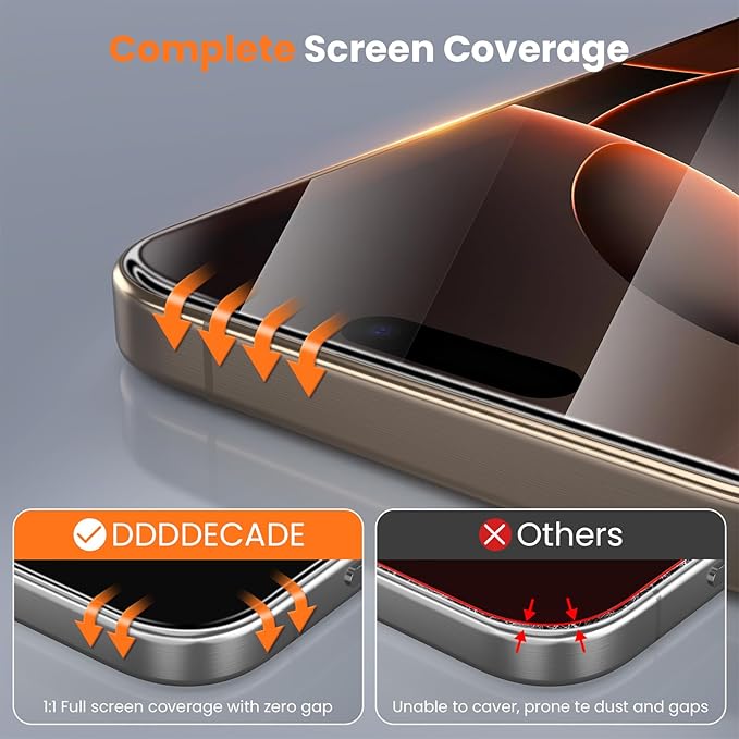 Screen Protector for iPhone 15 Pro Military Grade Tempered Glass Auto-Alignment OneTouch Kit Cell Phone Accessories Bubble Free Case Friendly Auto Dust-Removal Easy Install [1 Pack]