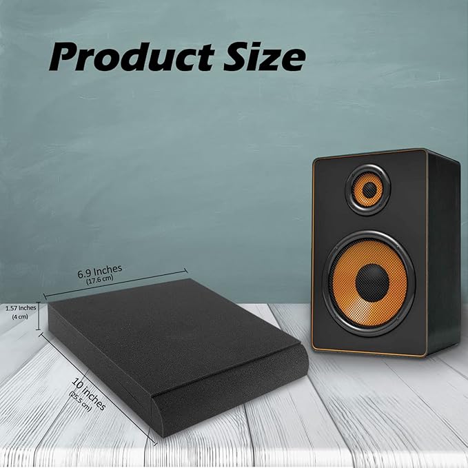 Studio Monitor Isolation Pads, Made of High Density Acoustic Foam, 2 Packs Sound Dampening Speaker Riser Foam to Prevent Vibrations