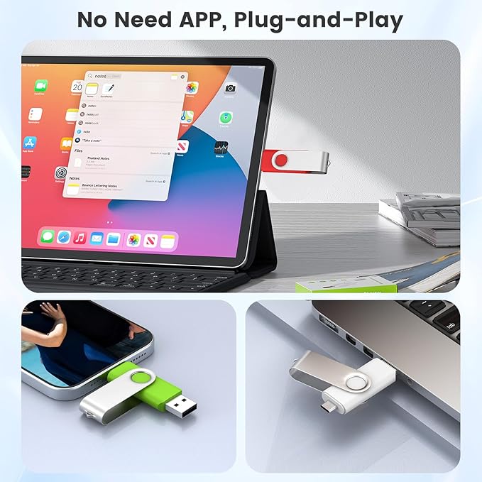 Customizable 512MB Flash Drive 10 Pack, ABLAZE Dual USB 2.0+ Type C Thumb Drives with Logo Personalized USB Memory Sticks (Mixed Colors)