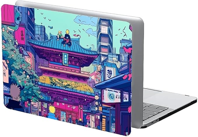Compatible with MacBook Air 13.3 13.6 Inch Case 2022 2021 2020 2019 Plastic Hard Shell Case Cover,13.6 Air (A2681) M2 2022, Traditional Japanese Architecture