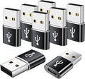 USB to USB C Adapter 8 Pack,USB to Type C Adapter,USBA Charger Type-C Fast Charging Cable Converter,USBC Adapters for iPhone 15 14 13,iWatch,iPad,Phones,Black