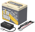 Power Queen Bluetooth 12V 100Ah LiFePO4 Battery with 14.6V10A LiFePO4 Battery Charger, Group 24 Deep Cycle Battery, 100A BMS with Low-Temp Cut-Off Protection for RV, Trolling Motors, Solar System
