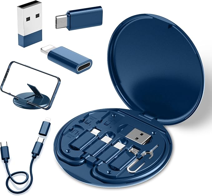 USB C to USB Adapter, USB-C Adapter Kit Contains Multiple OTG Adapters for Type C Male, USB A to C Male Cable, Micro USB to Type C, Equipped with SIM Extractor and Phone Stand