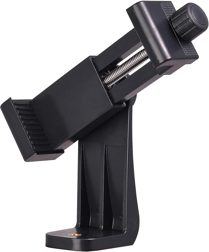 Phone Tripod Mount Adapter with Camera Remote Controller, Cell Phone Holder Clip with Adjustable Clamp Compatible with iPhone, Samsung, HTC, Huawei etc., Include Wrist Strap