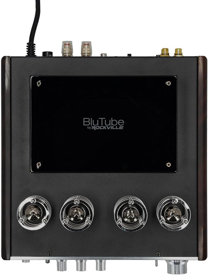 Rockville BluTube DK Audiophile Tube Amplifier with Bluetooth, 35Wx2 RMS @ 4 Ohm, HDMI/Optical/Coaxial Inputs, Sub Output, USB, RCA, VU Meter, Headphone Out