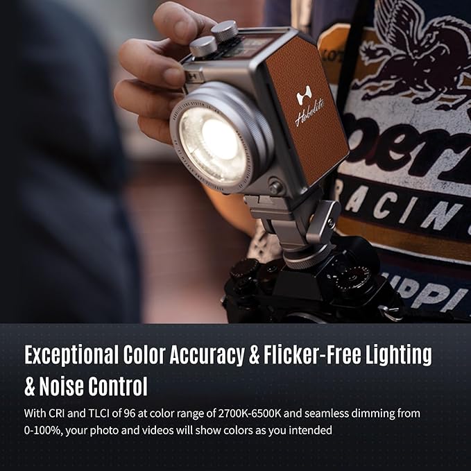 Harlowe Portable Mini LED Photography Lighting Creator Kit, 20W Travel Studio Light for Photoshooting and Video Recording, Bi-Color 2700K-6500K CRI/TLCI 96+ on Camera Light