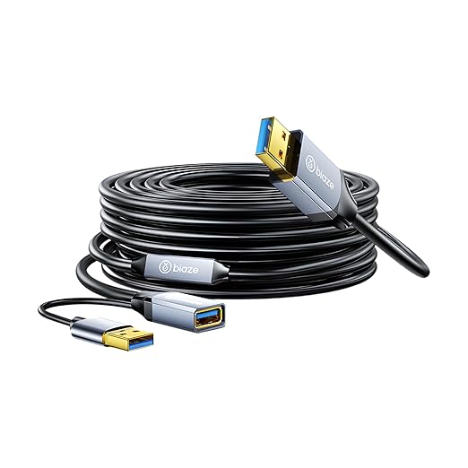 USB Extension Cable USB 3.0 Extension Cord Type A Male to Female Cord Nylon Braided High Data Transfer Compatible with USB Keyboard, Mouse, Flash Drive(30ft)