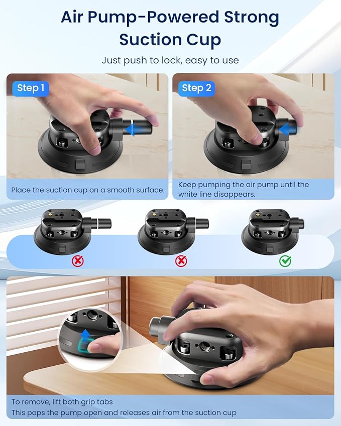 4" Suction Cup Mount with Magic Arm for Car Camera Mount for Go pro Windshield Phone Holder for Insta 360 Action Camera Accessories