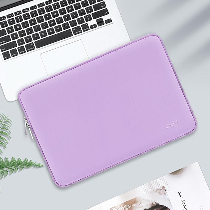 MOSISO Laptop Case 13.3 inch, 13-13.3 inch Laptop Sleeve Bag Compatible with MacBook Air/Pro 13 / Pro 14, HP Dell ASUS Lenovo Notebook, Neoprene Computer Sleeve Bag with Small Case, Purple