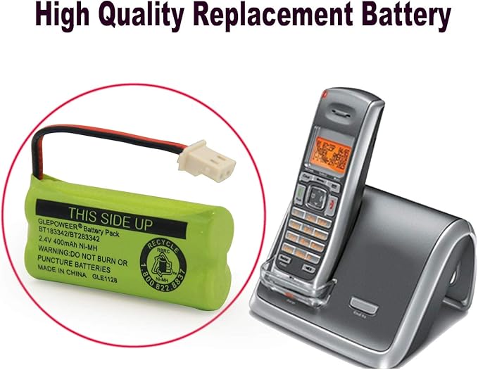 DM221 BT183342/BT283342 2.4V 400mAh Ni-MH Battery Pack, Also Compatible with Cordless Phone Batteries BT166342/BT266342 BT162342/BT262342 CS6709 CS6609 CS6509 CS6409 EL52100 EL50003(4 Pack)